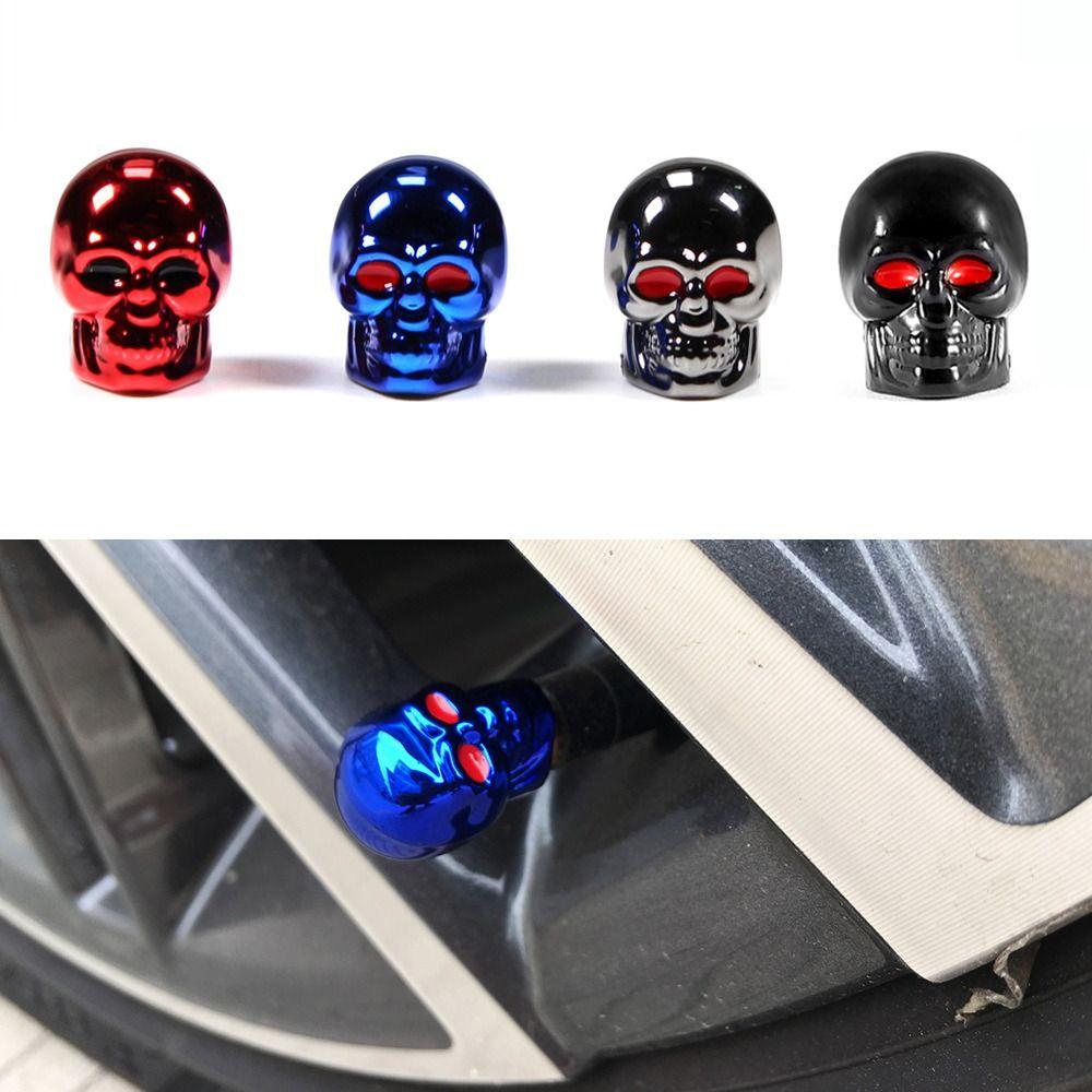 Skull Style Bike Motorcycle Valve Stem Cap Tyre Accessories Dust-proof Cover Protective Cover