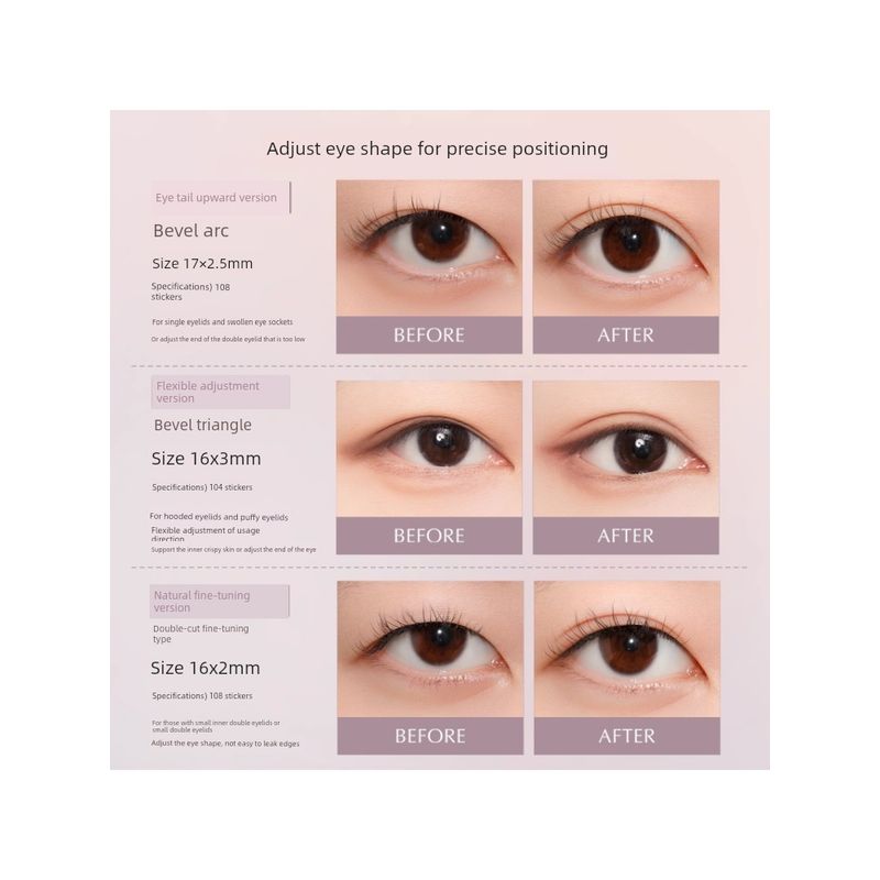 Unny Double Eyelid Tape Simulates Natural Lace, Seamless, Invisible, Long-Lasting, Not Easy to Come Off, Lightweight, Diagonal-Cut Beauty Tape
