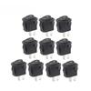 10PCS Mini Round 2 Pin Diameter Small Round Boat Rocker Switches Black Black Red ON-OFF Rocker Switch KCD1-105