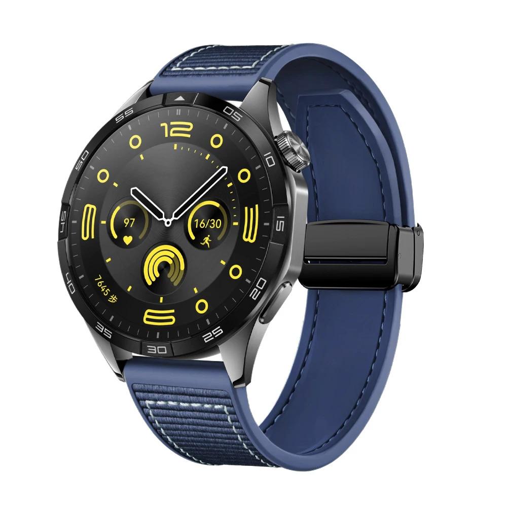 22-миллиметровый ремешок для часов HUAWEI WATCH GT2 Pro GT3 42MM 46MM Умные часы Ремешок Huawei GT4 46MM GT Runner Силиконовый+Нейлоновый плетеный браслет