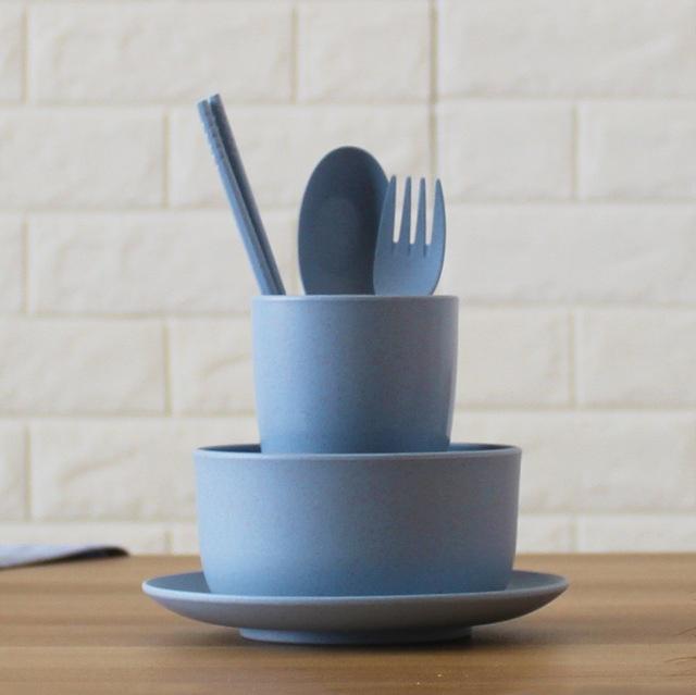 6 шт./компл., детская посуда из пшеничной соломы, детская посуда для еды, миска для кормления младенцев, обучающая посуда Spo