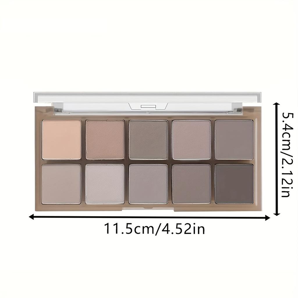 Палитра теней для век Smoky Eye Shadow из 10 цветов. Стойкий матовый и мерцающий финиш. Черные, коричневые, коралловые, розовые, земляные тона для контурирования лица и повседневного макияжа.