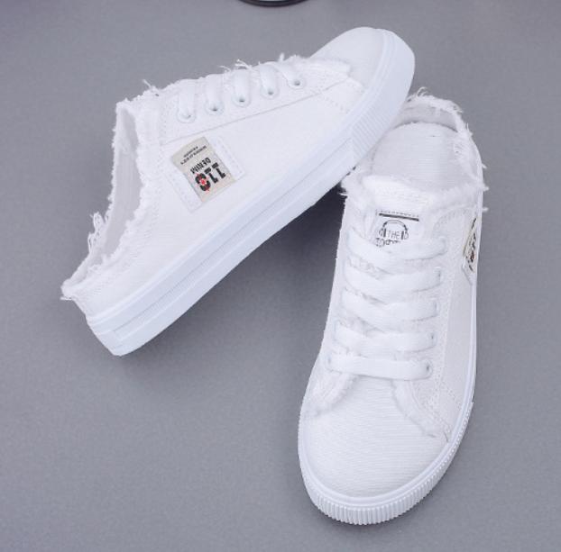 Летние женские парусиновые туфли на платформе без застежек - дышащая обувь на шнуровке, универсальная обувь