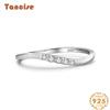 Tancise Classic 925 Sterling Silver Zircon Ring Ladies Jewelry Wedding Promise Party Gift