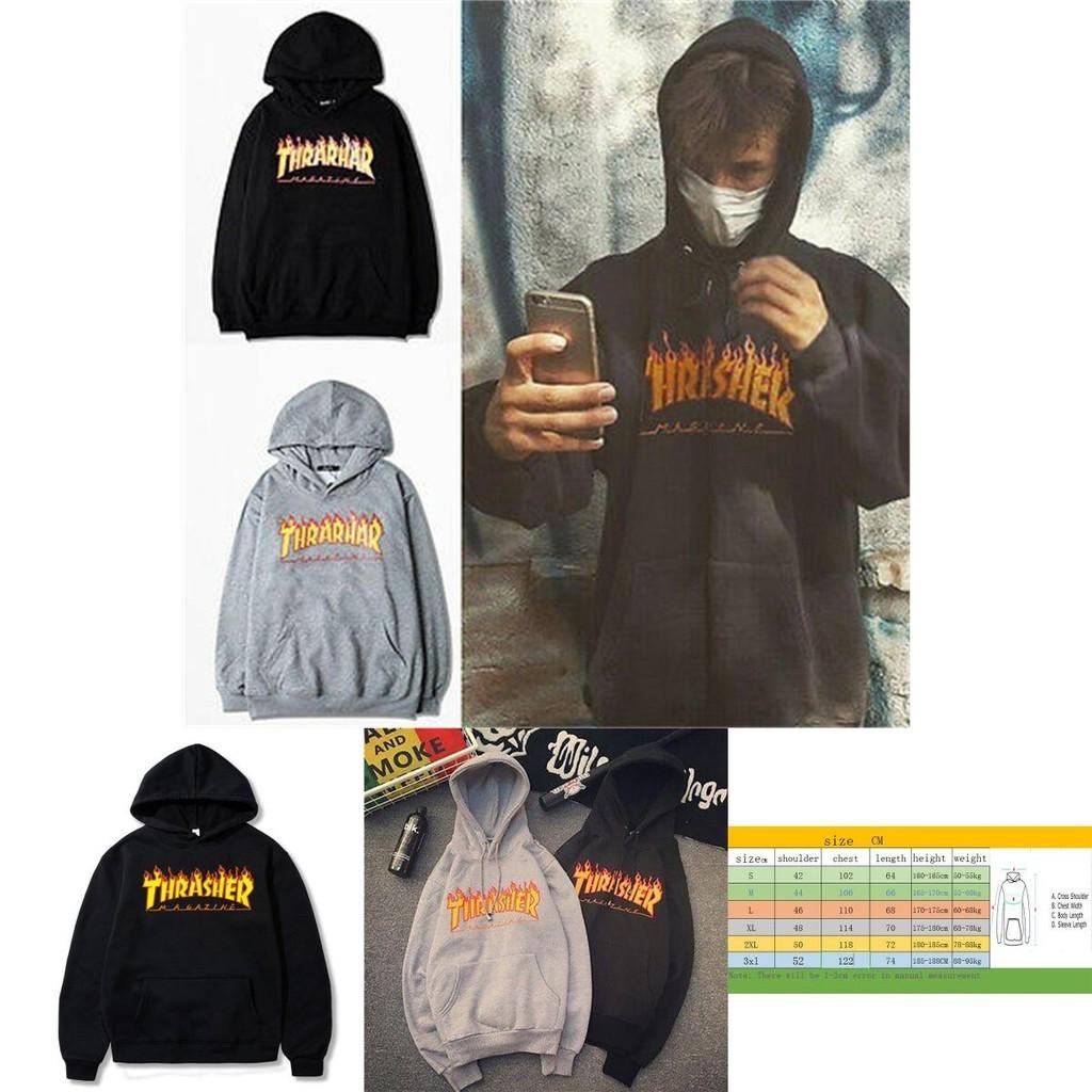 Casual Long-sleeved Plus Size Men's Sweater With Flame Print
