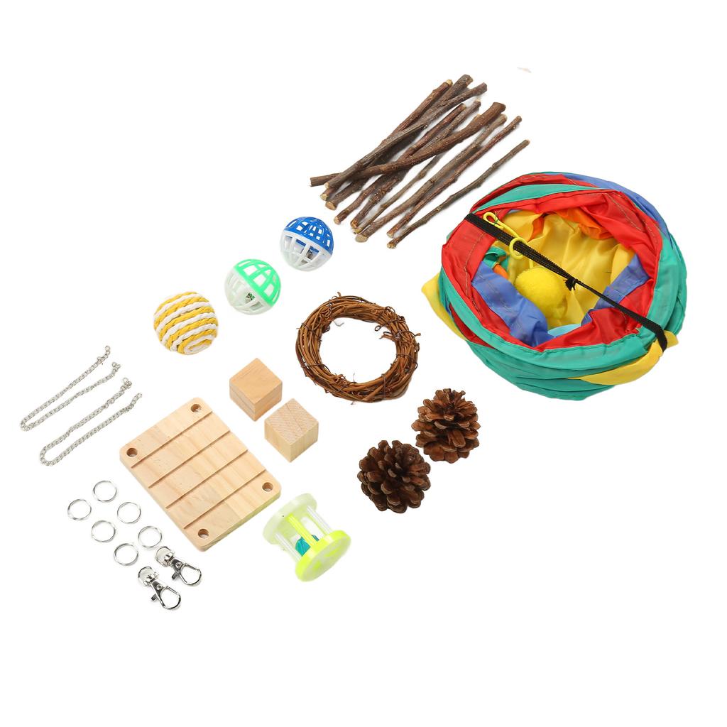 Игрушки-тоннели для хомяков, точилки для зубов, 3-ходовые тоннели и трубы для кроликов с жевательными игрушками для кроликов, морских свинок