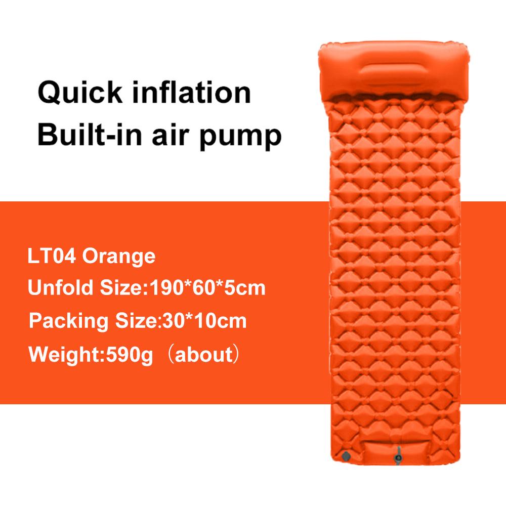 Надувной коврик для сна на открытом воздухе, надувной матрас для кемпинга, встроенный насос, сверхлегкий дорожный коврик на воздушной подушке с подголовником для путешествий, пешего туризма