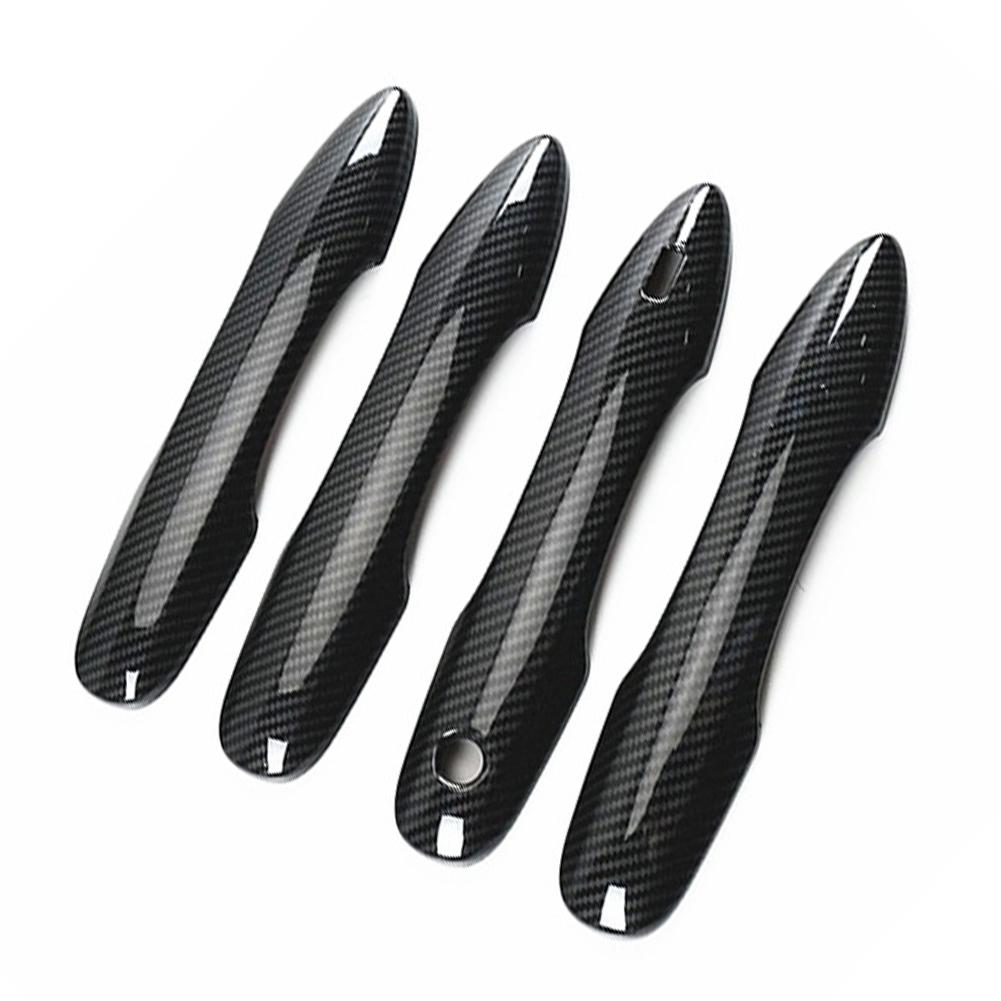 4 шт. наклейки на наружные дверные ручки из углеродного волокна ABS, наклейки на дверные ручки, наклейки на отделку для Toyota RAV4 Refit 19 2020 2024