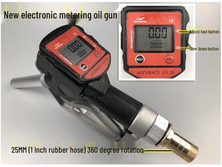 Electronic Auto-Cut Fuel Nozzle: Self-Sealing, Adjustable for Diesel/Gasoline