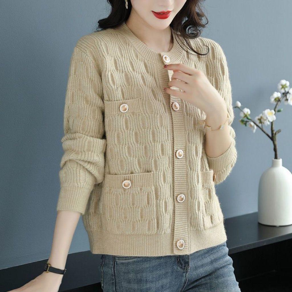 Осень-зима женский шерстяной вязаный кардиган новый модный тонкий свитер куртка женский длинный рукав высококачественный кардиган свитера женские теплые пальто