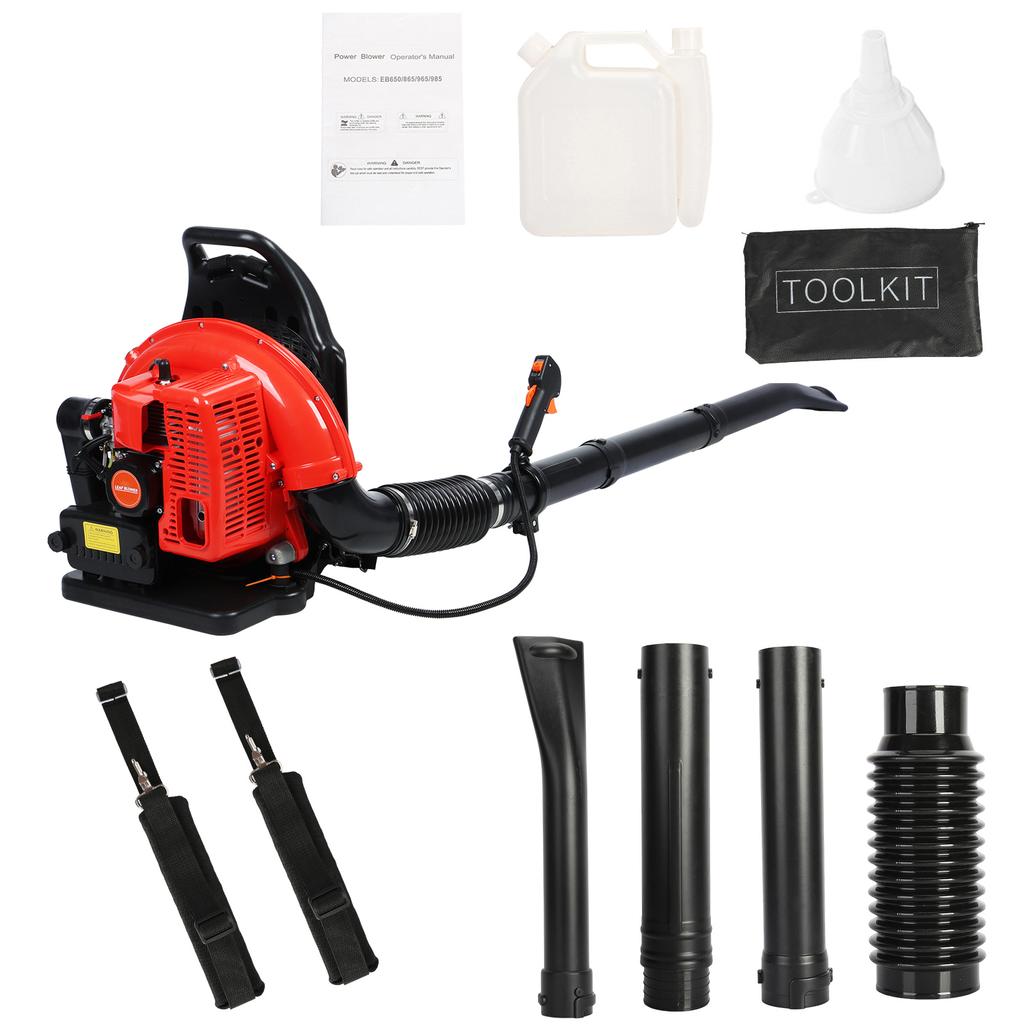 63CC Leaf Blower Backpack Portable Gasoline Engine 665CFM Two-Stroke Snow Blower Site Blowing Dust Agricultural Household Yard