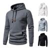 Men's Fashion Solid Color Casual Pullover Jacquard Sweat Men's Plaid Quilted Cotton Fabric Hooded Sweat