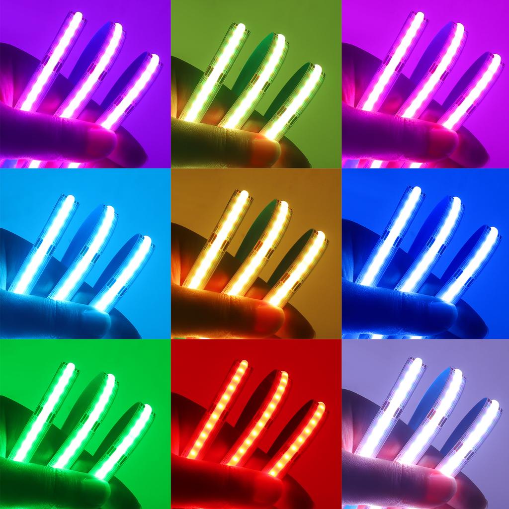 Светодиодная лента COB 12В 24В Высокой плотности Без точек RGB RGBW RGBCCT Сменная Гибкая лента для домашнего декора