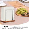 Napkin Holder Kitchen Table Metal Paper Napkin Storage Stand with Wooden Base Sturdy Tissue Holder Practical Dining Accessory
