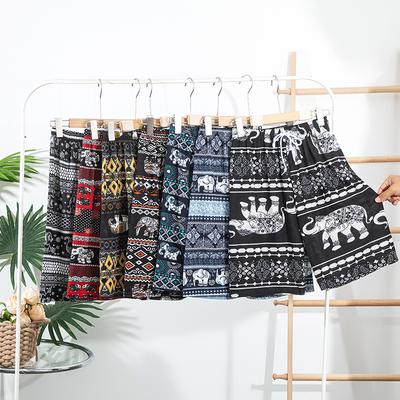 Женские летние тонкие этнические шорты Thai Elephant Outdoor Wear для дома Five Quarter