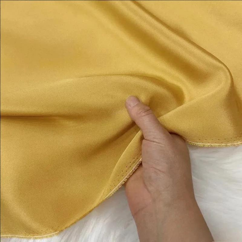 Однотонная 100% шелковая ткань Крэп де Шин 30 момми, тяжелый шелковый крэп, ткань для одежды, платьев, брюк