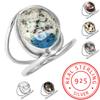 925 Sterling Silver Ring Women Gemstone Handmade Jewelry Wedding Gift Crazy Lace Agate Dalmatian Dendrite Opal Eudialyte Howlite K2 Jasper Vintage