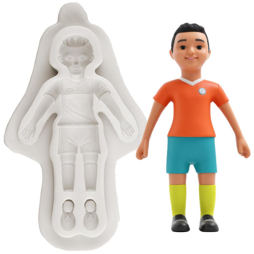 Силиконовые формы для футболиста Футболист Футбольные бутсы Форма для мастики Инструменты для украшения торта Топпер для кекса Конфета Шоколад Форма для гампасты