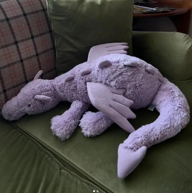 Cute soft snow/rose powder/purple dragon home decoration ornament with jca label gift living room decoration home accessories