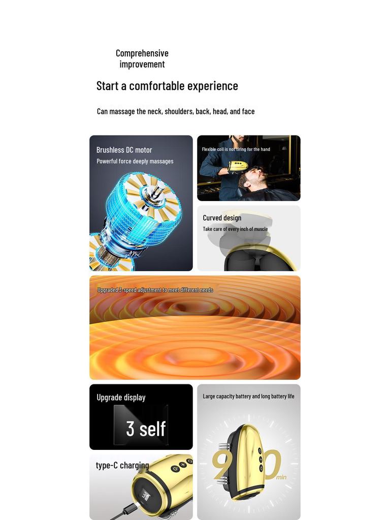 Электрический вибрирующий массажер для лица для парикмахеров и салонов - Новая модель