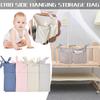 Linen Baby Bedside Hanging Storage Bag, 2 Pockets Organizer For Baby Cribs And Toys