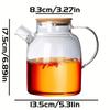 1L/1.8L Large Capacity Glass Teapot High Temperature Resistant Kettle for Steamed Juice Fruit & Iced Tea Home Kitchen Access