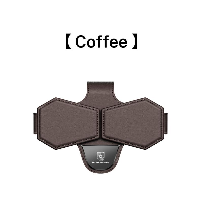 Car Leather Sun Visor Glasses Clip Sunglasses Card Storage Holder For Porsche 911 918 928 944 968 Boxster Cayenne Macan PanameraWX6