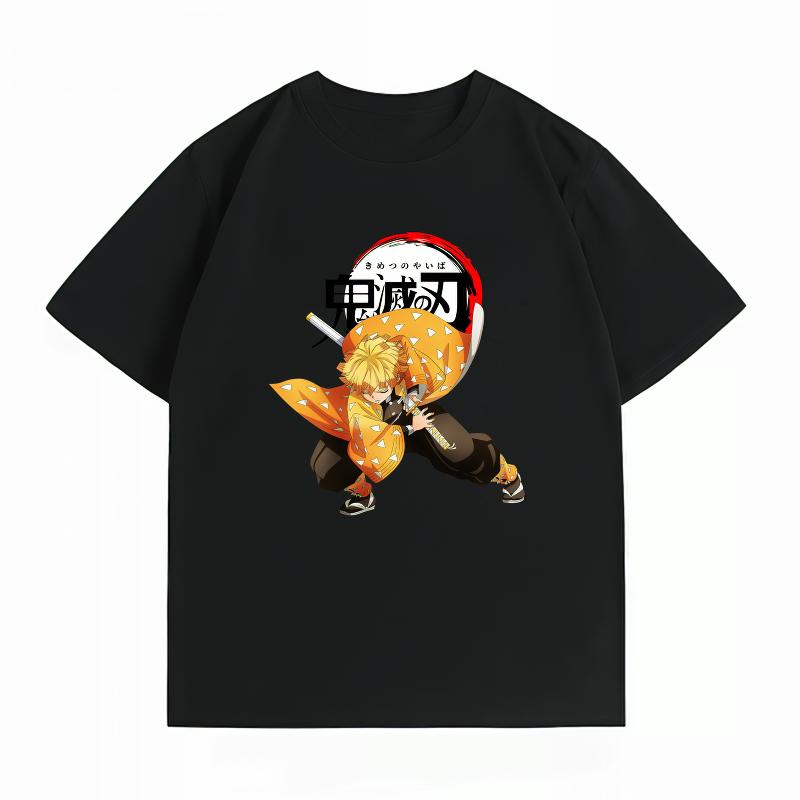 Unisexs Clothing New 100 Cotton Summer TShirt Demon Slayer Unisexs TShirt Zenitsu Print Casual Oversized Unisexs TShirt