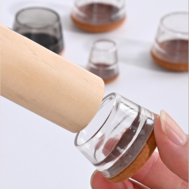 16 шт., резиновые накладки на ножки стола, колпачки на ножки стула, круглые квадратные защитные коврики для пола, мебельные накладки, ползунки с обернутым фетровым дном