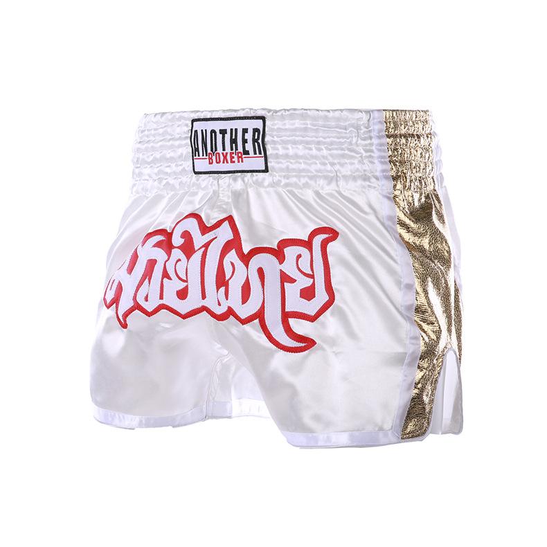 Muay Thai shorts high whip leg boxing pants side shiny leather craft martial arts team uniform cross-border Muay Thai training