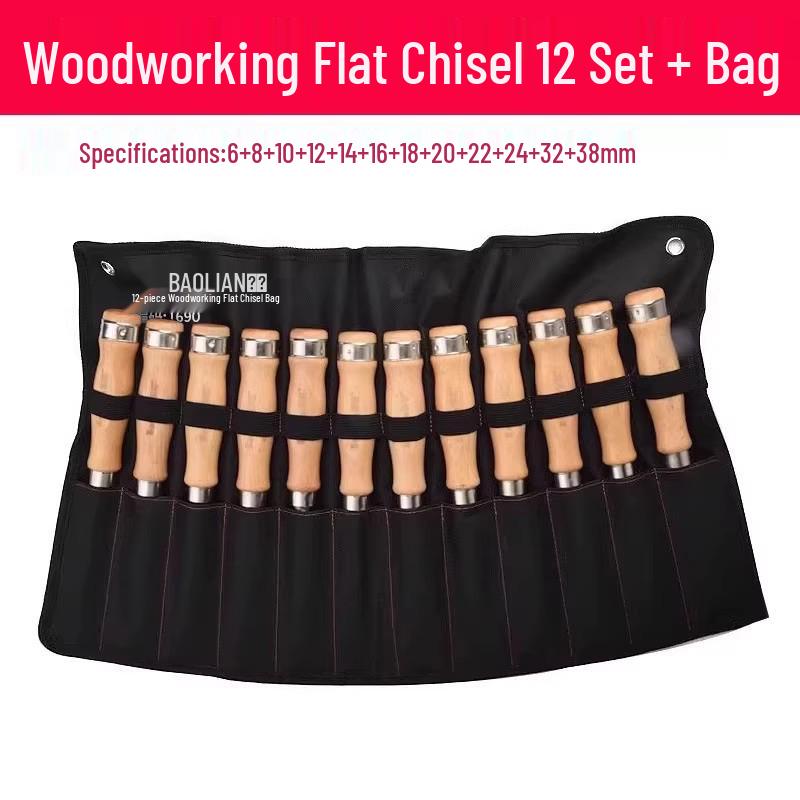 Набор столярных стамесок по дереву с деревянной рукояткой - Плоские, лопаточные, ножевые, резьбовые, канавочные и строгальные инструменты