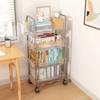 Acrylic Storage Trolley Utility Carts With Removable Hanging Basket For Bathrooms Toilet Rolling Transparent Multi-layer Cart