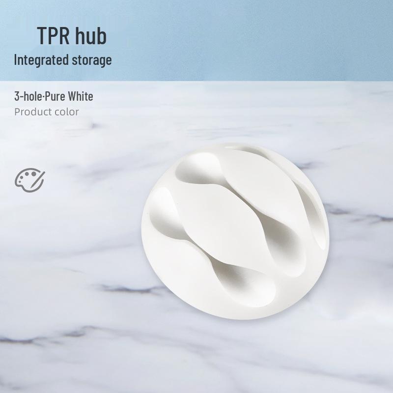 Multi-Hole Self-Adhesive Cable Organizer and Power Cord Holder