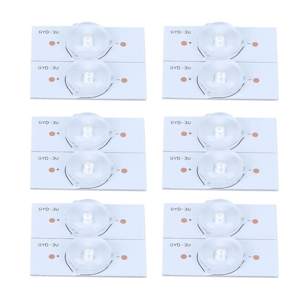 20 шт. Стекловолоконная плата Светодиодные лампы 3 В Светодиодный чип SMD Светодиодная линза 32-65 Светодиодный телевизор Ремонт