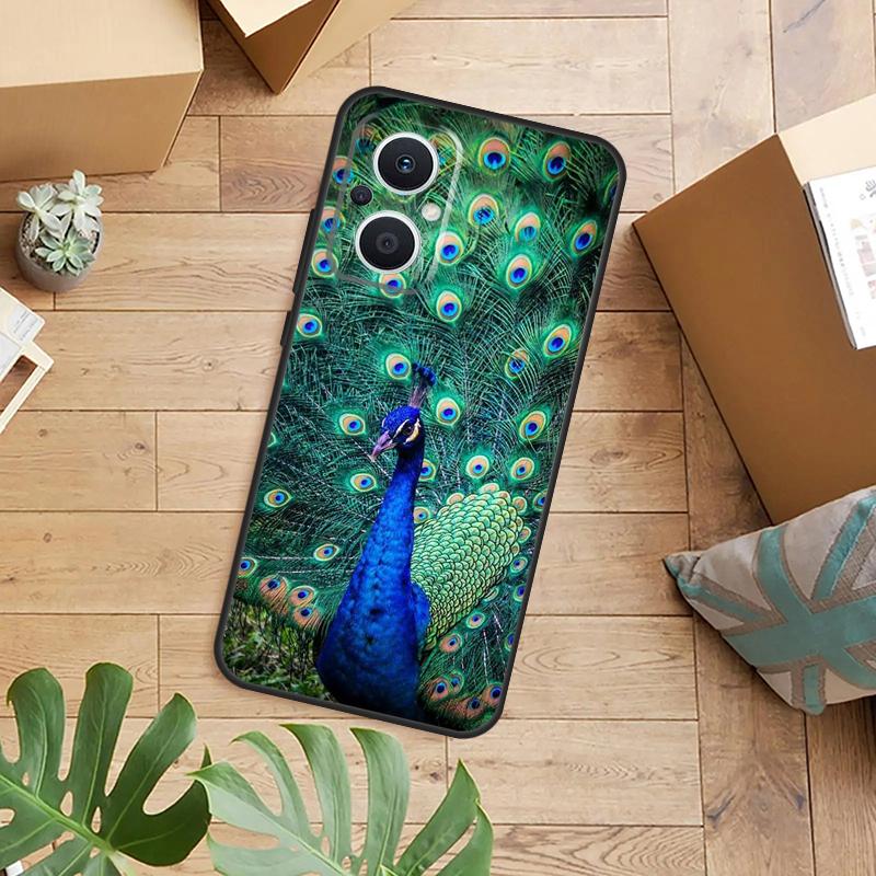 Чехол для телефона с узором «Павлин» для OPPO Reno 14 13 11 12 F 10 Pro 8T 7 8 Lite OPPO Find X9 X8 X5 Pro Задняя крышка