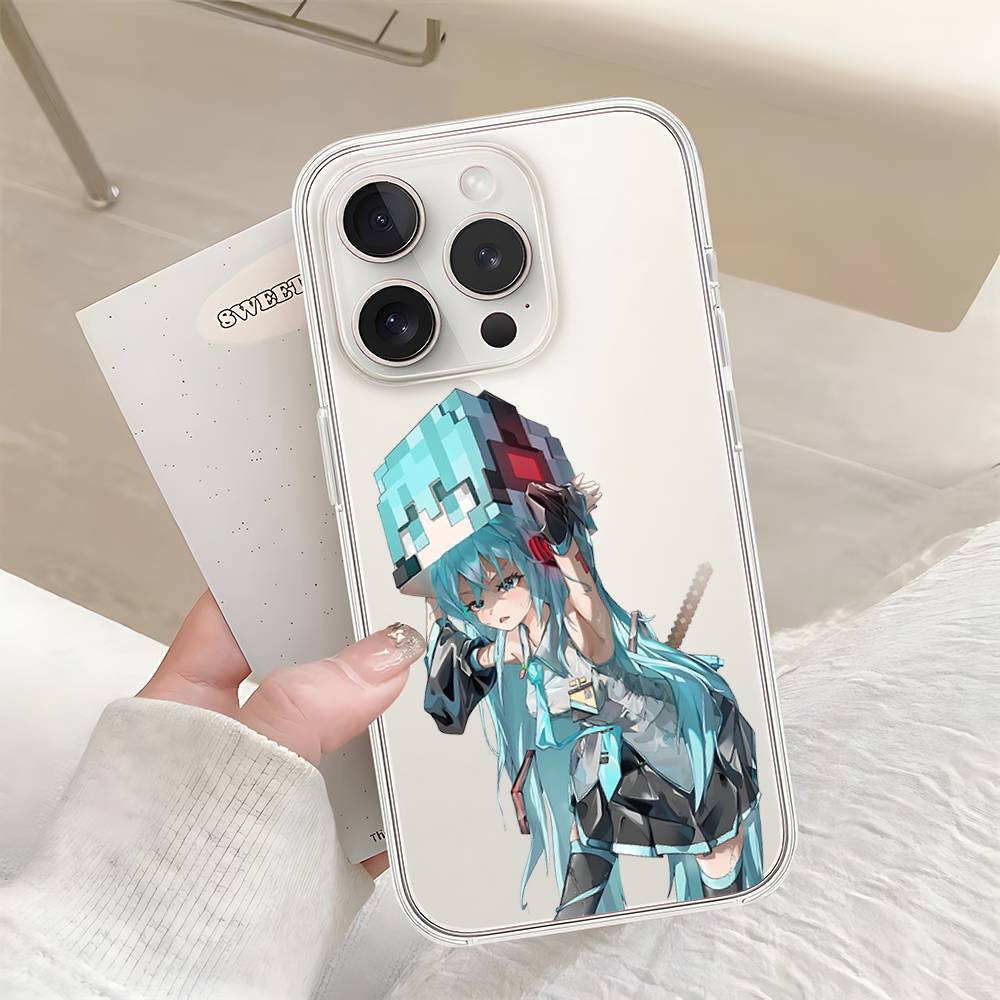 Милый H-Хатсуне Мику-S Чехол для телефона Для Iphone17 16 15 11 13 14 Pro Max 7 8 Plus X Xr Xs Max Se2020 12mini Прозрачный Чехол