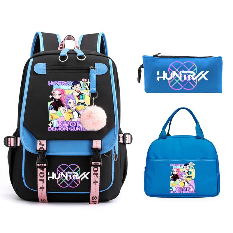 KPop Demon Hunters Rumi Anime Merchandise Backpack and Pencil Case Convenient Backpack for Couples for Business Trips and Travel