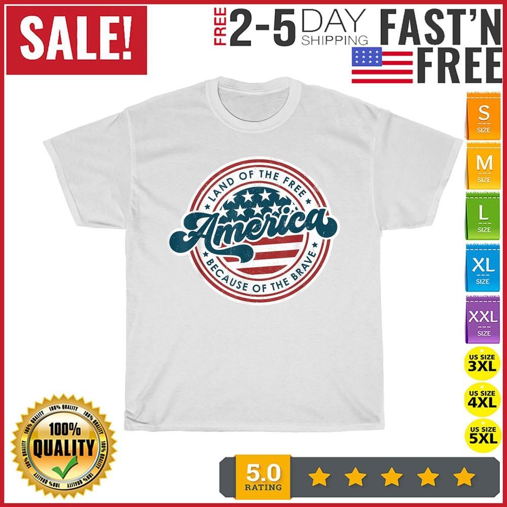 Land of the Free Because of the Brave Memorial Day Vintage T Shirt Men Women Unisex T-Shirt