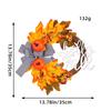 1 Pc HELLO FALL Front Door Hanging Wreath, Harvest Festival Decor Wreath, Pumpkin and Maple Leaves Decor Garland, Decoratibe Flowers Wreath