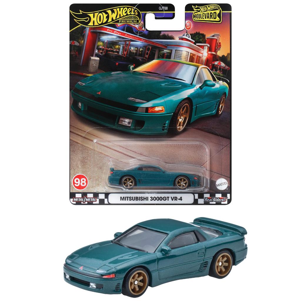 Hot Wheels Boulevard Mitsubishi 3000GT Vehicle Toy Mini Car for Ages 3 and Up Green HRT68 VR-4