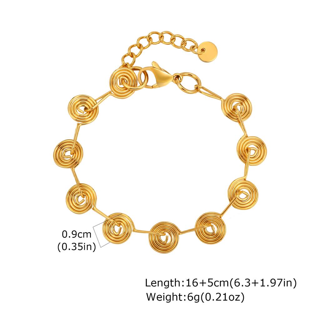 Chunky Stainless Steel Link Chain Bracelet For Woman, Gold Plated Layering Bracelets Wristband Waterproof Zircon