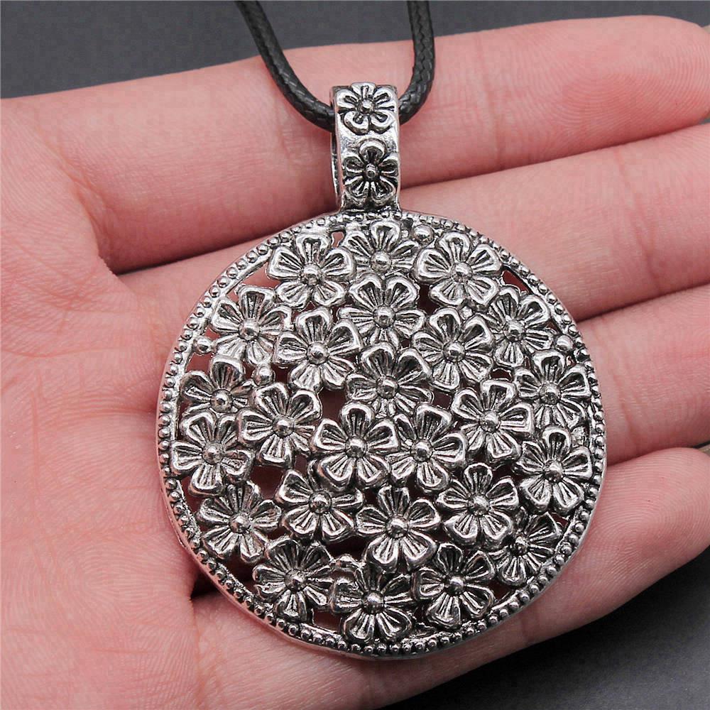 Креативное кожаное ожерелье-цепочка с металлическим кулоном в виде листа и цветка для женщин - Идеально для Дня святого Валентина