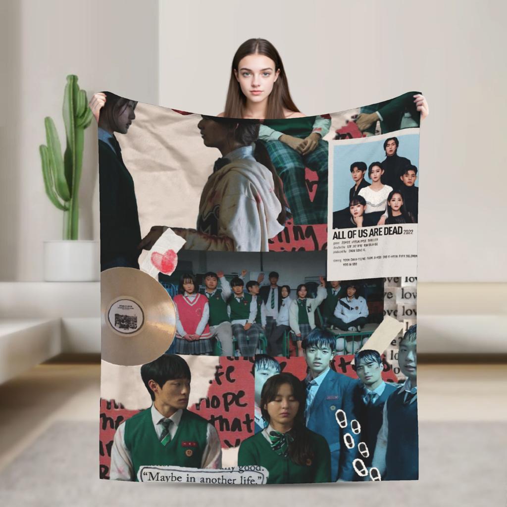 All Of Us Are Dead Flannel Blanket Spring Soft Throw Blanket for Girls Boys Living Room Funny Bedspread Sofa Bed Cover