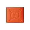 Gucci Двустворчатый кошелек из оранжевой зернистой кожи с тиснением GG для унисекс, роскошный, для повседневного использования