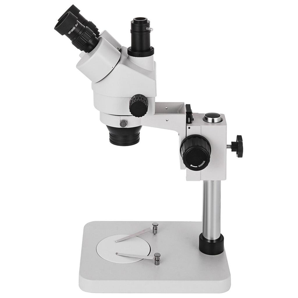 3.5X-90X Stereo Microscope 360°Swiveling Trinocular Stereo Microscope with Pillar Stand