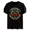 Men'S Vintage 1976 Limited Edition Retro Graphic T-Shirt - Black Relaxed Fit Short Sleeve Tee with Sunset Pine Tree & 70s Music Design, Durable Round