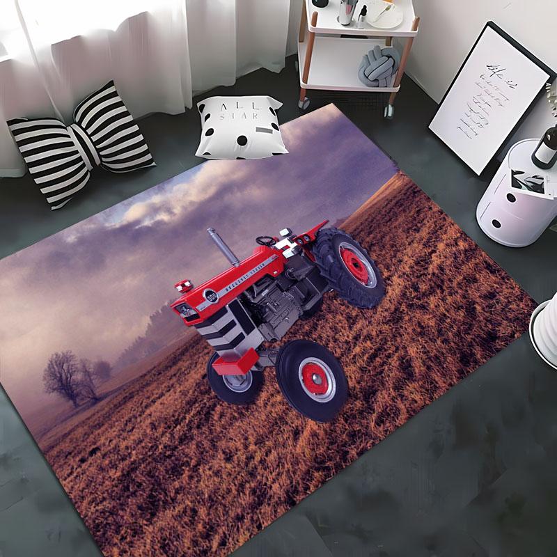 Car Tractor Series Pattern Carpet, Living Room and Bedroom Household Items, kids Room Sofa Mat Doormat Floor  Anti-slip Rug Gift