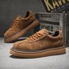 Fashion Classic Fashion Khaki Tooling Shoes for Men Breathable Leather Casual Shoes Men Lace-up Low Shoes Man Footwear Zapatos De Hombre