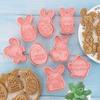 8Pcs Easter Plastic Cookie Cutter Rabbit Egg Biscuit Mold 3D Cartoon Bunny Mould Cake Baking Tools Easter Party Decorations 2024