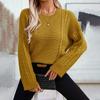 Autumn and Winter Women's Sweater Plus Size Casual Twist Knit Sweater Solid Colour Pullover Sweater